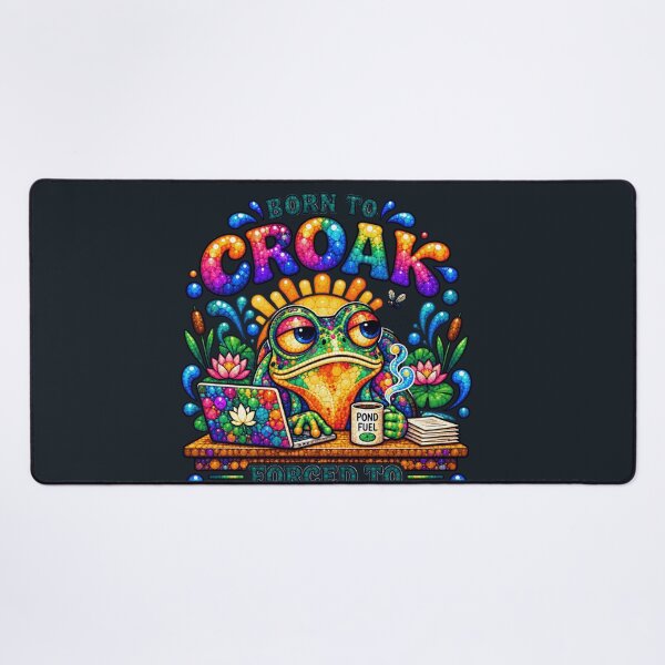 Item preview, Born to Croak Forced to Work – Funny Tired Office Frog Meme, Colorful Work Humor designed and sold by From Cyryl with Love.