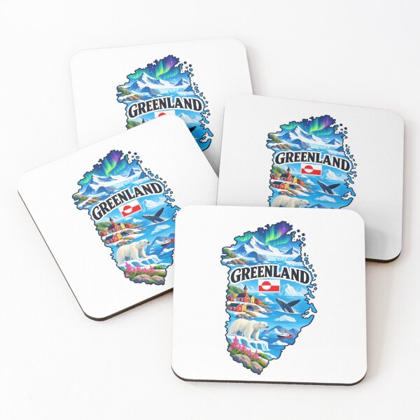 Item preview, Greenland Country Map designed and sold by Myra365Art.