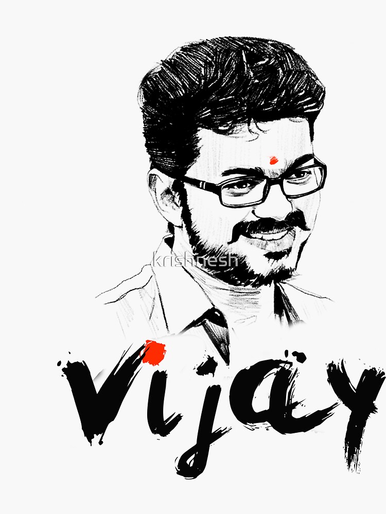 "VIJAY" Sticker by krishnesh Redbubble