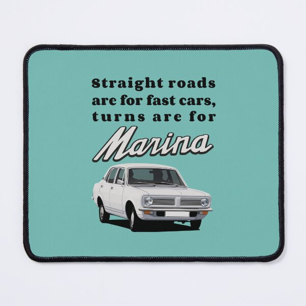 Item preview, Straight roads are for fast cars, turns are for Morris Marina - white designed and sold by knappidesign.