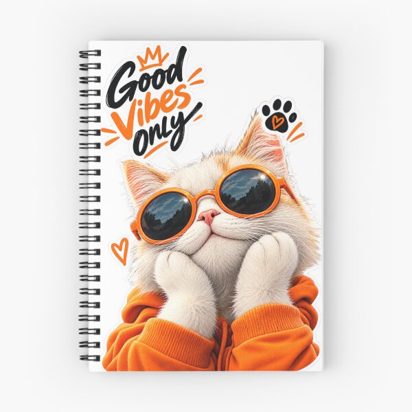 Item preview, Cool Cat Good Vibes Only Orange Aesthetic Sticker designed and sold by PRIME4YOU.