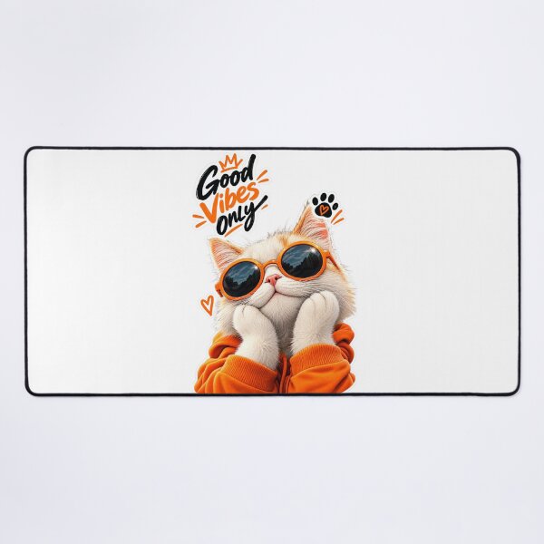 Item preview, Cool Cat Good Vibes Only Orange Aesthetic Sticker designed and sold by PRIME4YOU.