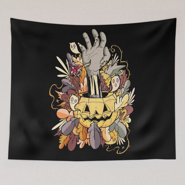 Item preview, Yellow zombie pumpkin designed and sold by Swadeillustrations.