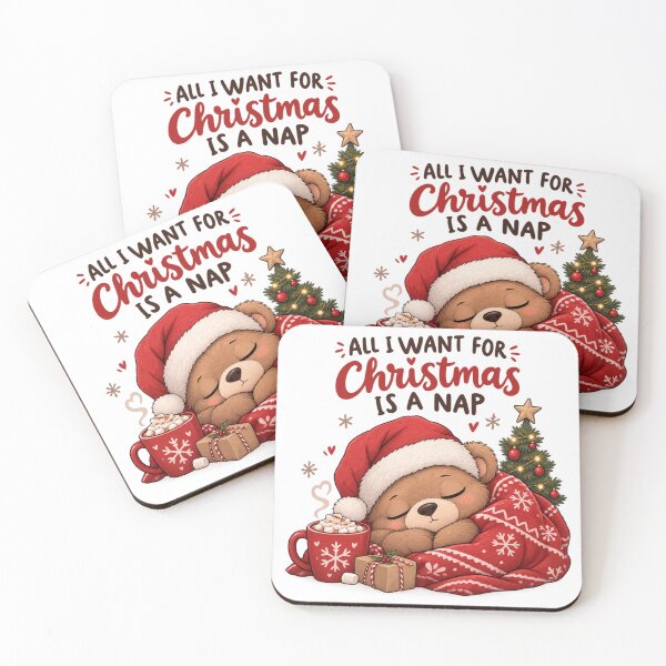 Item preview, All I Want for Christmas Is a Nap – Cozy Christmas Bear designed and sold by DreamyBrushArt.