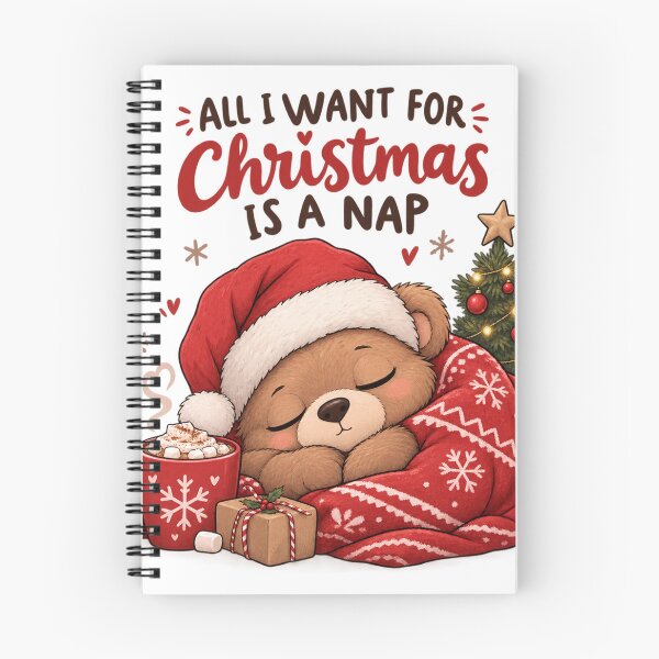Item preview, All I Want for Christmas Is a Nap – Cozy Christmas Bear designed and sold by DreamyBrushArt.