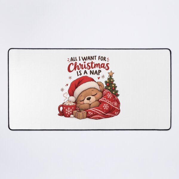 Item preview, All I Want for Christmas Is a Nap – Cozy Christmas Bear designed and sold by DreamyBrushArt.