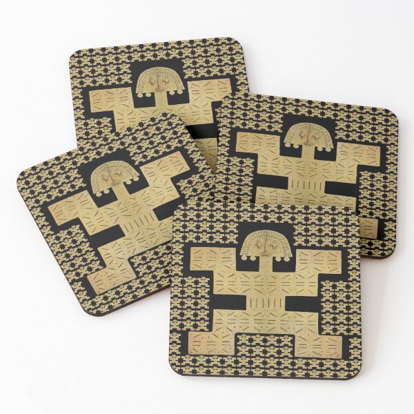 Item preview, Digital Rendering of a Pre-Columbian Pectoral Pattern in Gold Leaf on Black designed and sold by Diego-t.