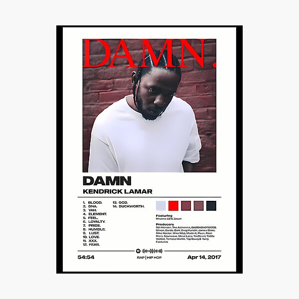 Item preview, Damn By Kendrick Lamar Album Poster designed and sold by FloraFaunaHub.