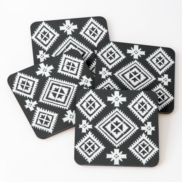 Item preview, Black and White Ukrainian Ethnic Geometric Embroidery Seamless Pattern designed and sold by Holub Art Studio & design.