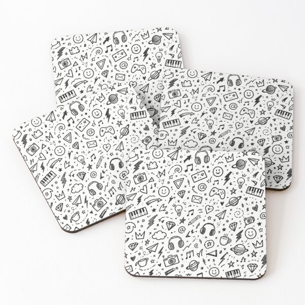 Item preview, Cute Doodle Pattern – Fun Hand Drawn Music, Stars & Creative Icons designed and sold by GenZ Doodle.