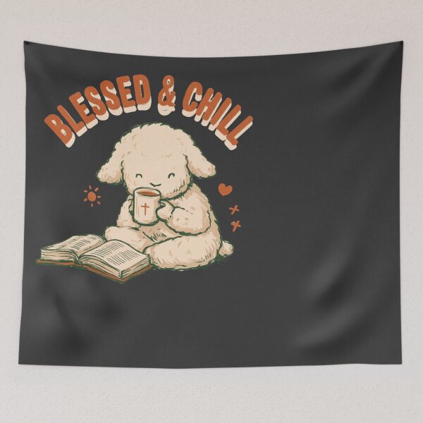 Item preview, Blessed & Chill Christian Lamb Bible Reading designed and sold by NicolasGlowArt.