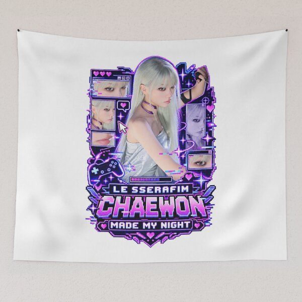 Item preview, Chaewon LE SSERAFIM me hizo feliz noche Merchandising ciberfuturista designed and sold by Valereekmerch.