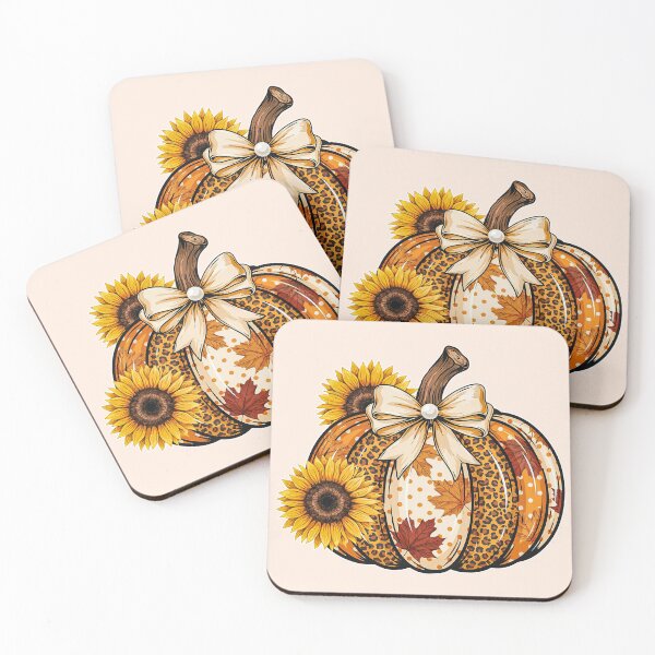Item preview, Autumn Leopard Pattern Pumpkin with Sunflowers Clipart designed and sold by zozo-shop.