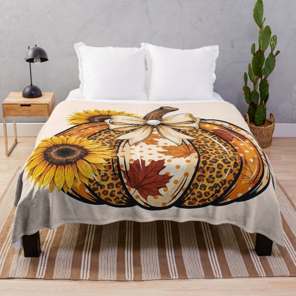 Aperçu de l'œuvre Autumn Leopard Pattern Pumpkin with Sunflowers Clipart créée et vendue par zozo-shop.