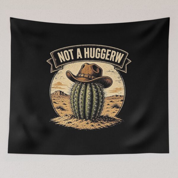 Item preview, Not A Hugger Sarcastic Cowboy Cactus designed and sold by TheEndDesign.