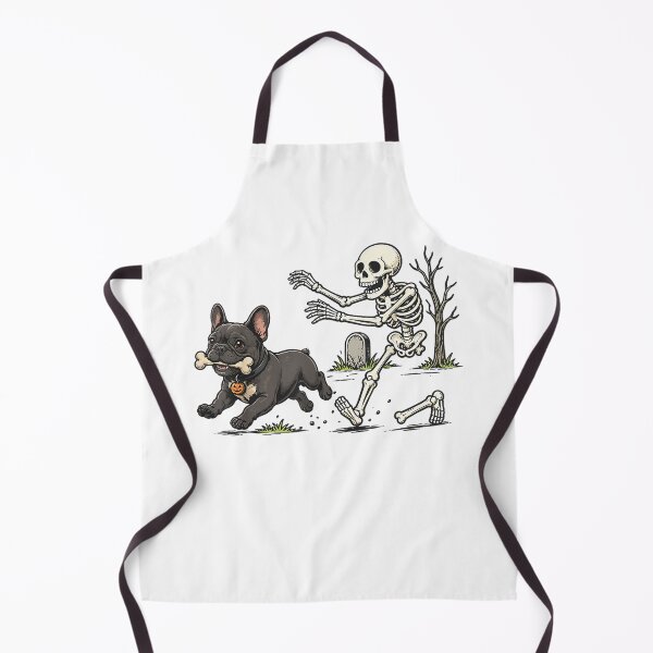 Item preview, French Bulldog Dog Stealing Bone from Skeleton Halloween designed and sold by TaraxDoolittle.