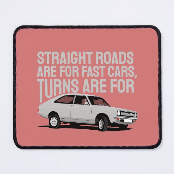Item preview, Straight roads are for fast cars, turns are for Morris Marina - grey designed and sold by knappidesign.