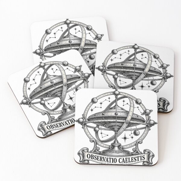 Item preview, Observatio Caelestis Armillary Sphere UFO Astronaut Art designed and sold by InkwellOddity.