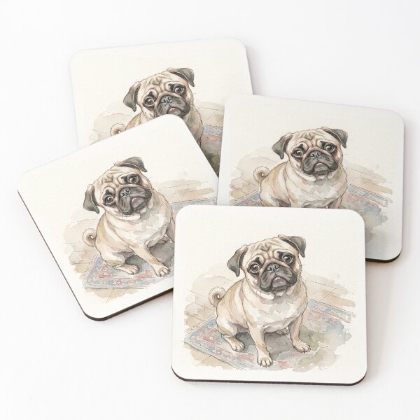 Artikelvorschau, Der souveräne Mops: Böhmische Hunde-Kunst in Tusche und Aquarell entworfen und verkauft von FreiherrPK.