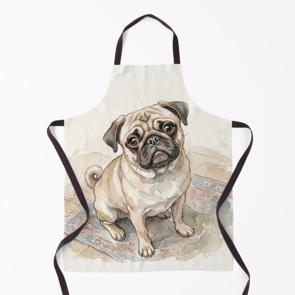 Item preview, The Sovereign Pug: Bohemian Ink and Watercolor Dog Art designed and sold by FreiherrPK.