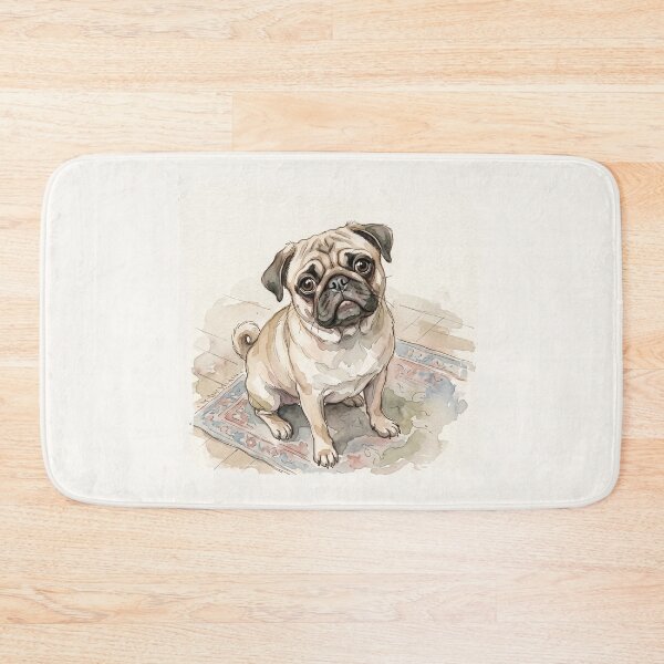 Item preview, The Sovereign Pug: Bohemian Ink and Watercolor Dog Art designed and sold by FreiherrPK.