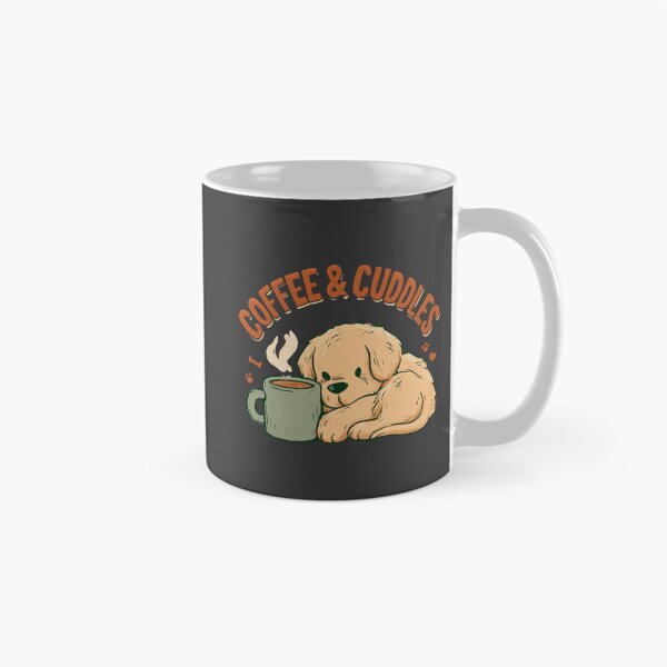 Item preview, Coffee & Cuddles Puppy Dog Lover Cozy Mug Design designed and sold by NicolasGlowArt.