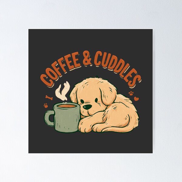 Item preview, Coffee & Cuddles Puppy Dog Lover Cozy Mug Design designed and sold by NicolasGlowArt.