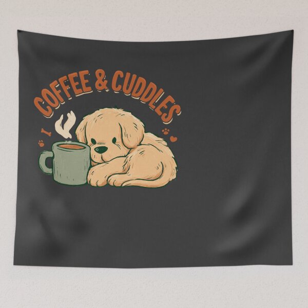 Item preview, Coffee & Cuddles Puppy Dog Lover Cozy Mug Design designed and sold by NicolasGlowArt.