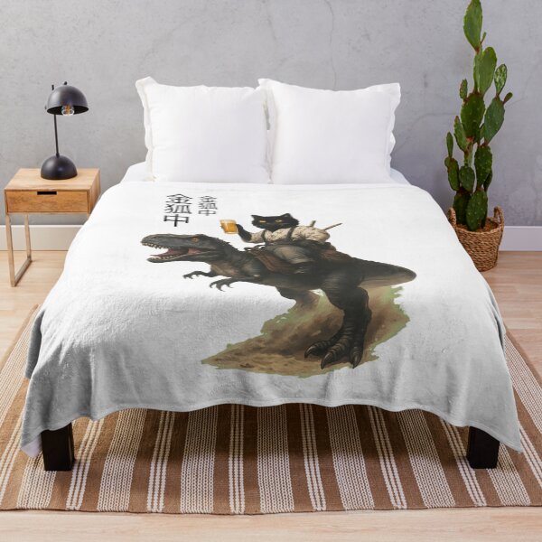 Item preview, Samurai Cat Riding T-Rex Drinking Beer designed and sold by SAIMENEZ.
