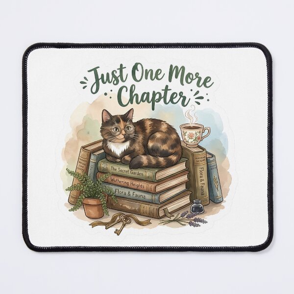 Item preview, Just One More Chapter - Cute Cat Reading Books designed and sold by AZABSTORE.