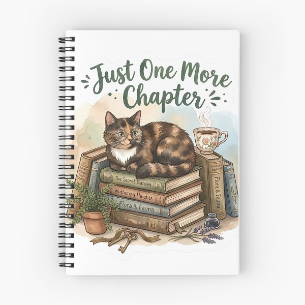 Item preview, Just One More Chapter - Cute Cat Reading Books designed and sold by AZABSTORE.