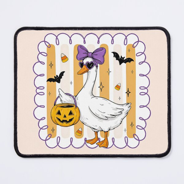 Item preview, Cute Halloween Goose with Pumpkin Basket and Purple Bow Clipart designed and sold by zozo-shop.