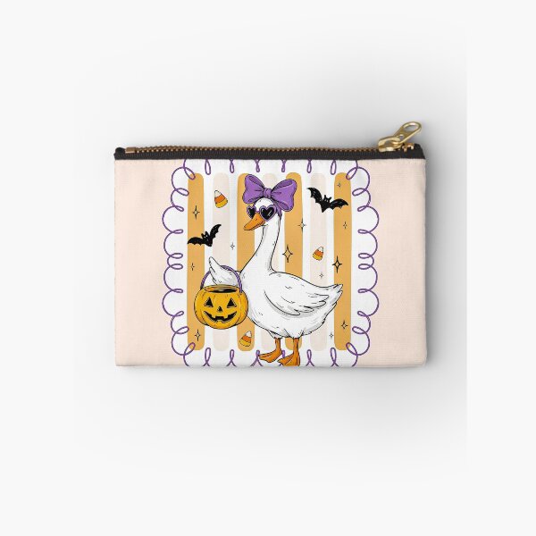 Item preview, Cute Halloween Goose with Pumpkin Basket and Purple Bow Clipart designed and sold by zozo-shop.