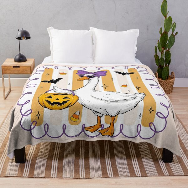 Item preview, Cute Halloween Goose with Pumpkin Basket and Purple Bow Clipart designed and sold by zozo-shop.