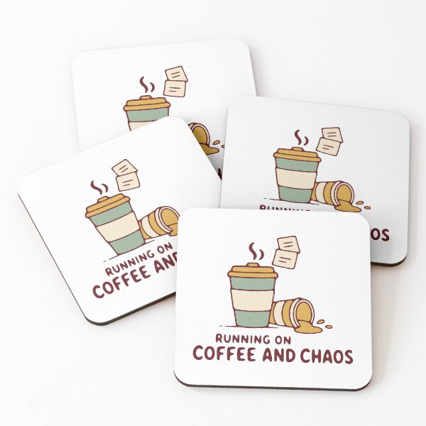 Item preview, Running on coffee and chaos - funny coffee lover busy life humor designed and sold by GagShots.