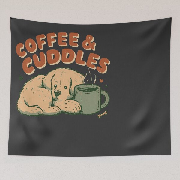 Item preview, Coffee & Cuddles Dog Lover Golden Retriever designed and sold by NicolasGlowArt.