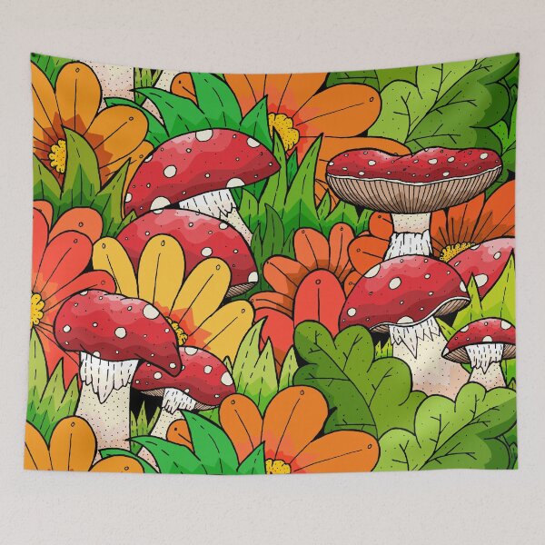 Item preview, The autumn green mushrooms designed and sold by Swadeillustrations.