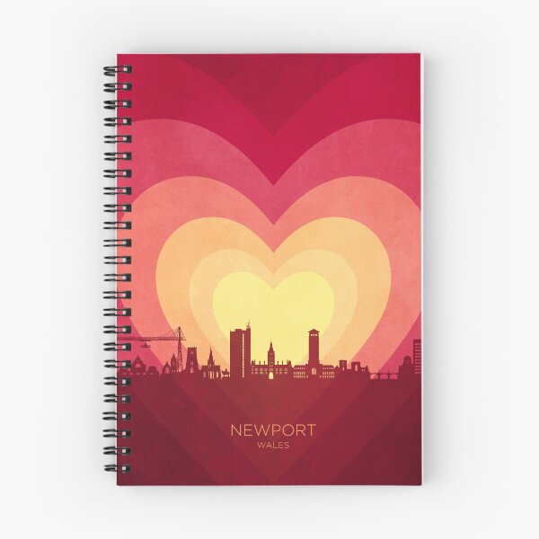Item preview, Newport Wales Skyline Hearts Red Yellow designed and sold by ArtPrints.