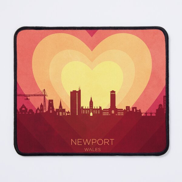Item preview, Newport Wales Skyline Hearts Red Yellow designed and sold by ArtPrints.