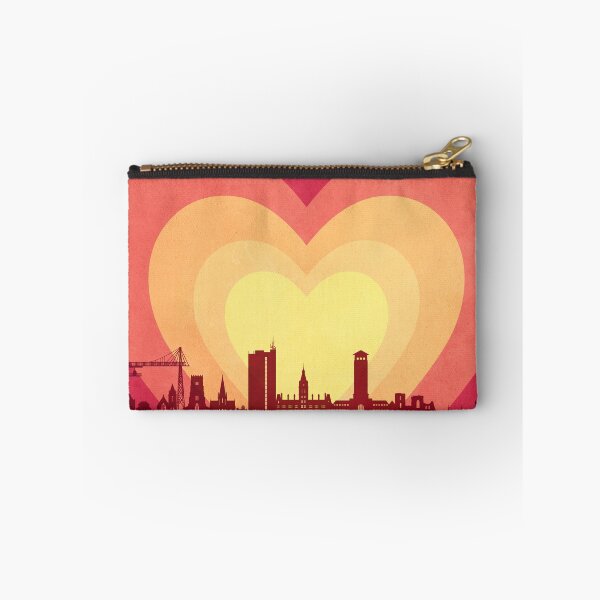 Item preview, Newport Wales Skyline Hearts Red Yellow designed and sold by ArtPrints.