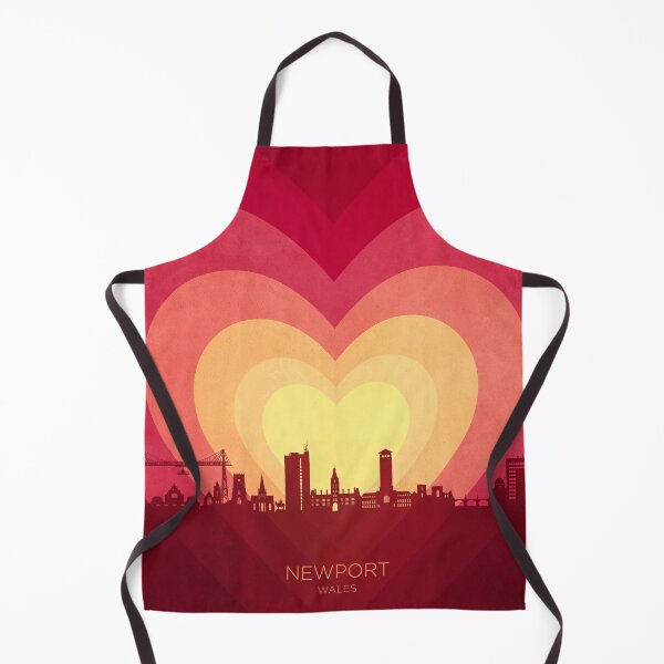 Item preview, Newport Wales Skyline Hearts Red Yellow designed and sold by ArtPrints.