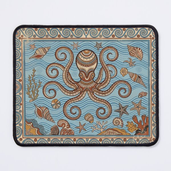 Item preview, Minoan Octopus: Knossos Aegean Bronze Age Marine Fresco Art designed and sold by FreiherrPK.