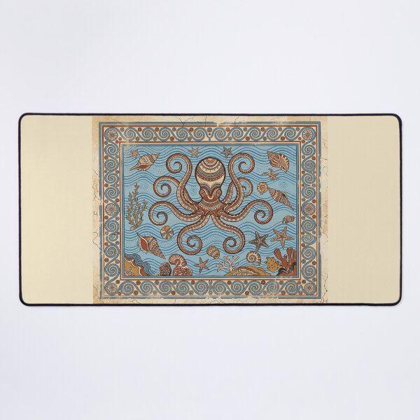 Item preview, Minoan Octopus: Knossos Aegean Bronze Age Marine Fresco Art designed and sold by FreiherrPK.