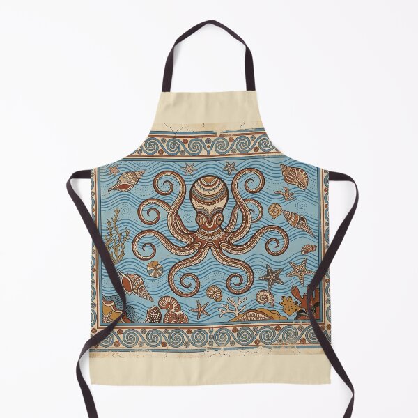 Item preview, Minoan Octopus: Knossos Aegean Bronze Age Marine Fresco Art designed and sold by FreiherrPK.