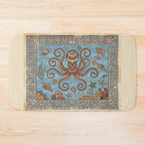 Item preview, Minoan Octopus: Knossos Aegean Bronze Age Marine Fresco Art designed and sold by FreiherrPK.