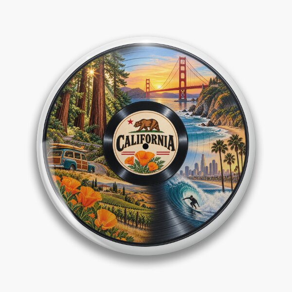 Item preview, California Vinyl Record designed and sold by Whimspired By Paxx.
