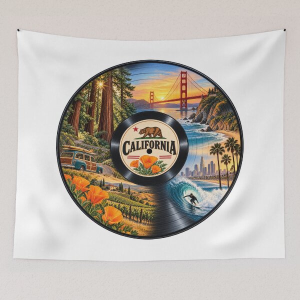 Item preview, California Vinyl Record designed and sold by Whimspired By Paxx.