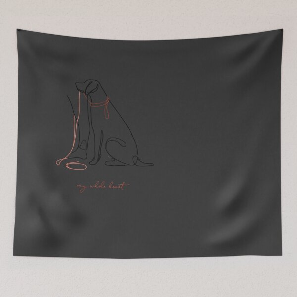Item preview, My Whole Heart Dog Line Art Pet Owner Love designed and sold by NicolasGlowArt.