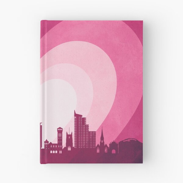Item preview, Plymouth England Skyline Hearts Pink designed and sold by ArtPrints.