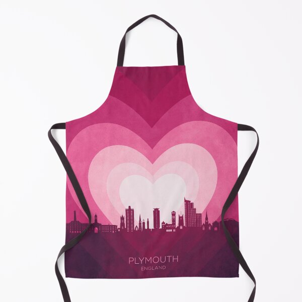 Item preview, Plymouth England Skyline Hearts Pink designed and sold by ArtPrints.